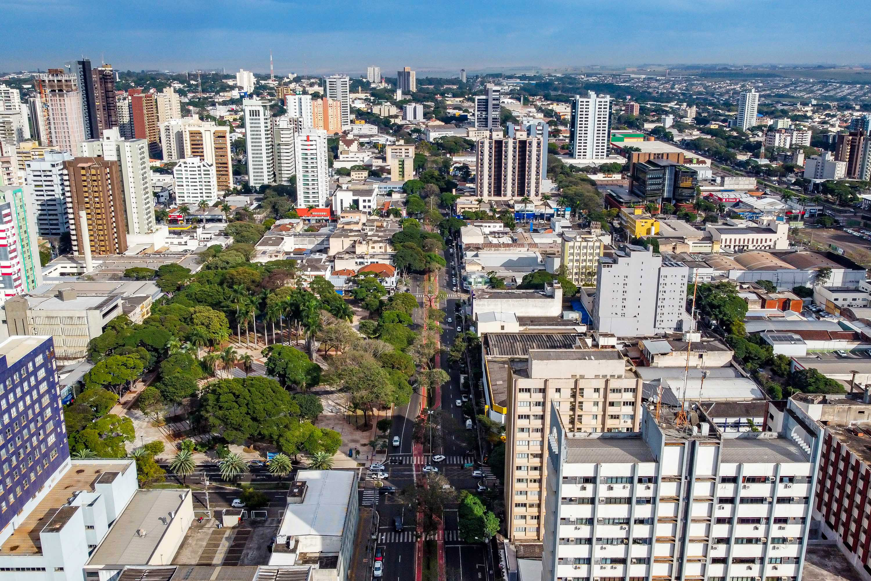 Avenida Brasil, em Maringá, cidade da região Norte Central do Paraná. Foto: Roberto Dziura Jr/AEN